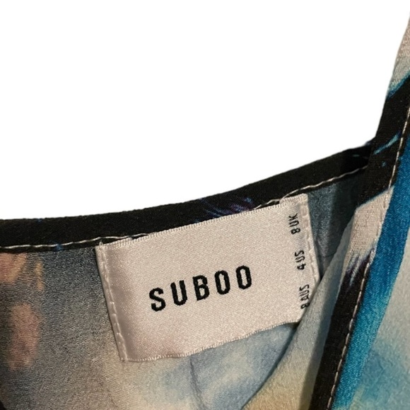 Suboo Palm Print Playsuit Tank Top Size 4 - Picture 5 of 6